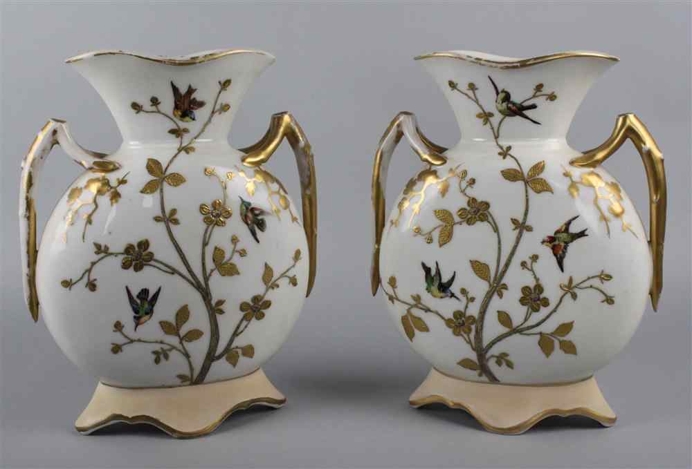 Appraisal: PAIR OF CONTINENTAL MOON VASES late th century probably French