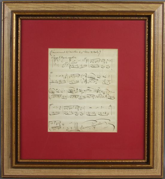 Appraisal: Original autographed overture Giacomo Meyerbeer German composer - beginning of