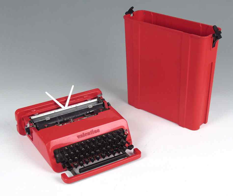 Appraisal: ETTORE SOTTASS FOR OLIVETTI ''VALENTINE'' TYPEWRITER Red plastic typewriter designed