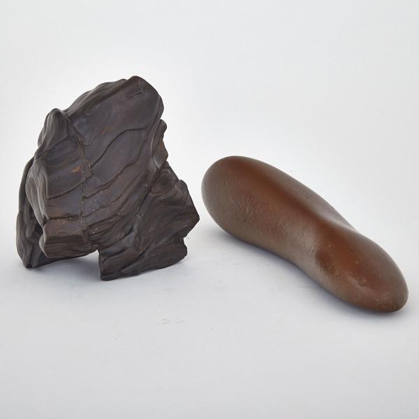 Appraisal: Two Scholar Stones One of elongated gourd shape the other