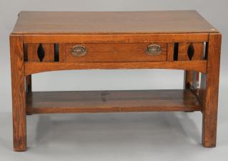 Appraisal: Mission Oak writing table labled Wolverine Mfg Co ht in