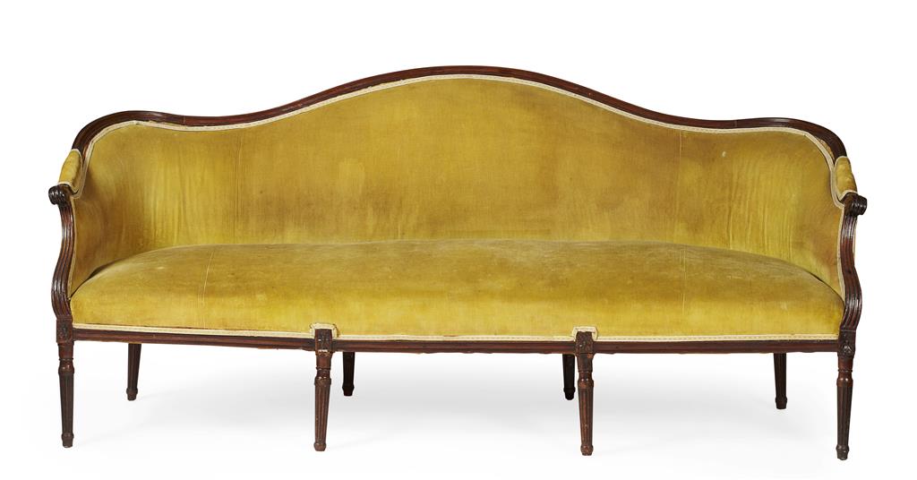 Appraisal: GEORGE III MAHOGANY FRAMED SOFA TH CENTURY the serpentine back