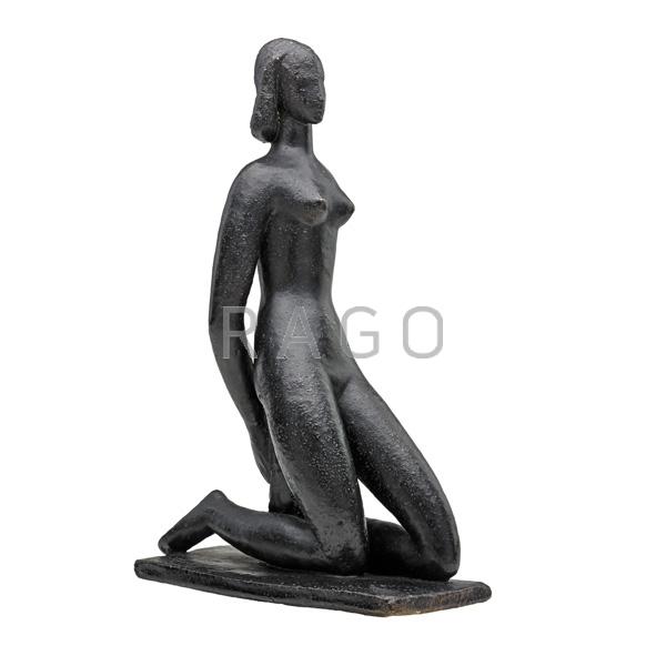 Appraisal: WAYLANDE GREGORY Sculpture Kneeling Nude Condition Report Professional restoration to