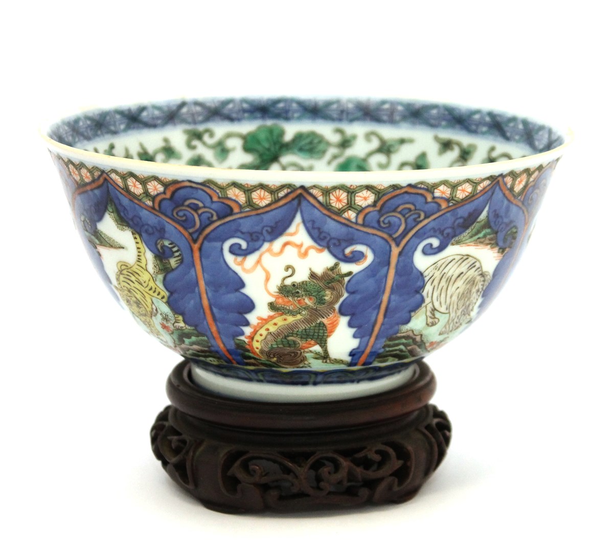 Appraisal: A Chinese famille-verte bowl th century the exterior painted with