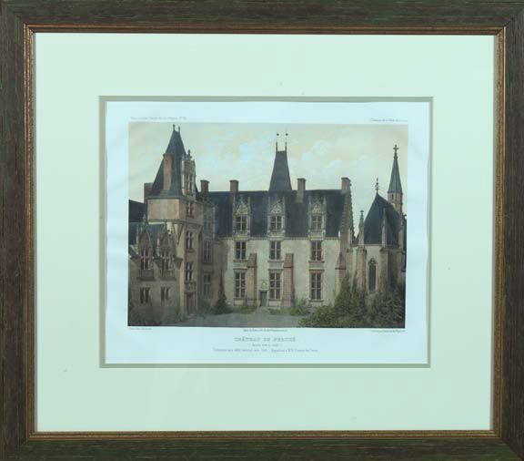 Appraisal: German School th Century French Chateaux suite of six hand-colored