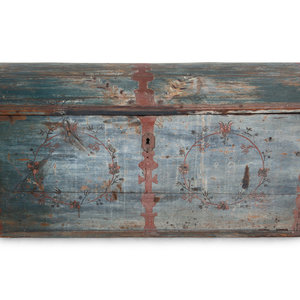 Appraisal: A Northern European Painted Trunk th Century Height x width