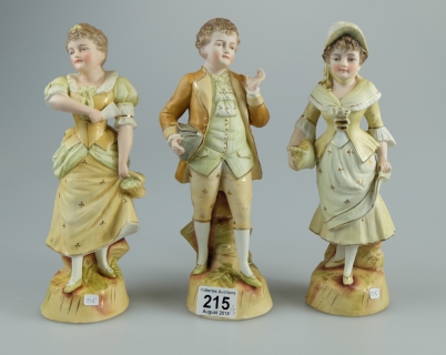 Appraisal: Continental unmarked Bisque figures of well dressed family tallest cm