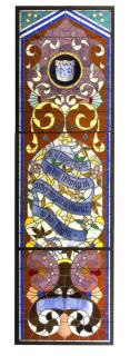 Appraisal: Custom crafted stained glass panel h Leaded stained glass panel