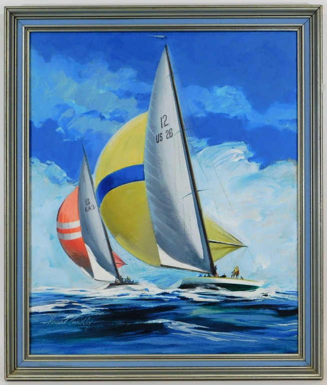 Appraisal: HOWARD CONNOLLY AMERICA'S CUP COURAGEOUS PAINTING Rhode Island - Depicting