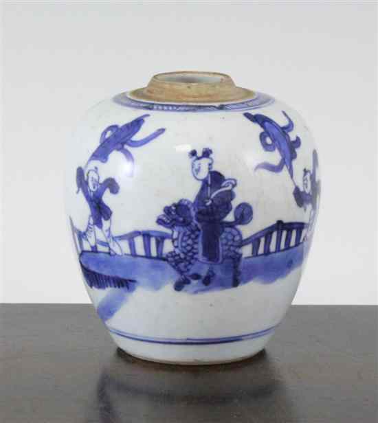 Appraisal: A Chinese blue and white small jar Kangxi Yongzheng -