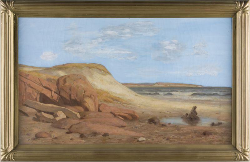 Appraisal: Albion Bicknell MA - Rocky Coast oil on canvas signed