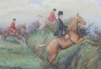 Appraisal: Edmund Benjamin Herberte British - A Valiant Rider Watercolor on