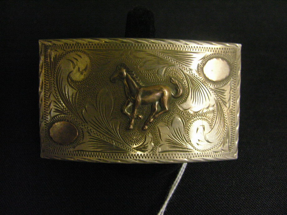 Appraisal: STERLING WESTERN HORSE BELT BUCKLE Size by Weight troy oz