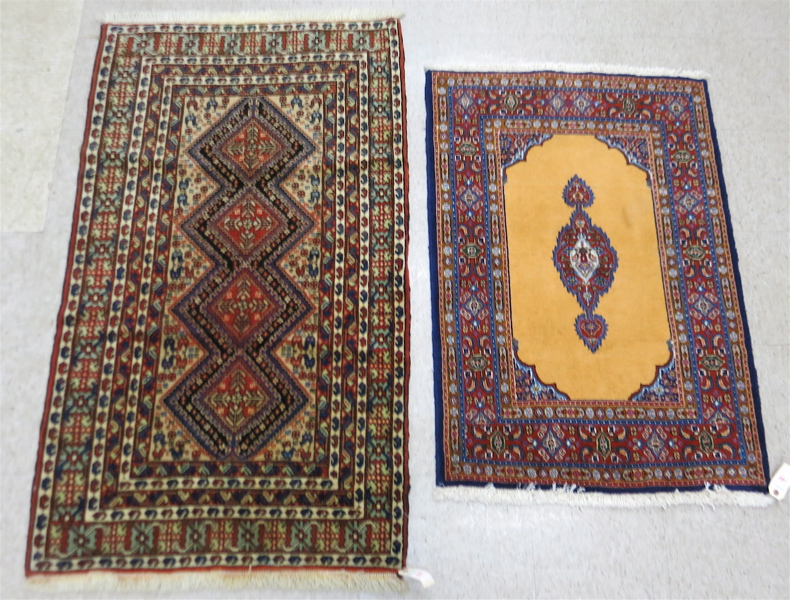 Appraisal: TWO HAND KNOTTED PERSIAN AREA RUGS Yalameh tribal ' x