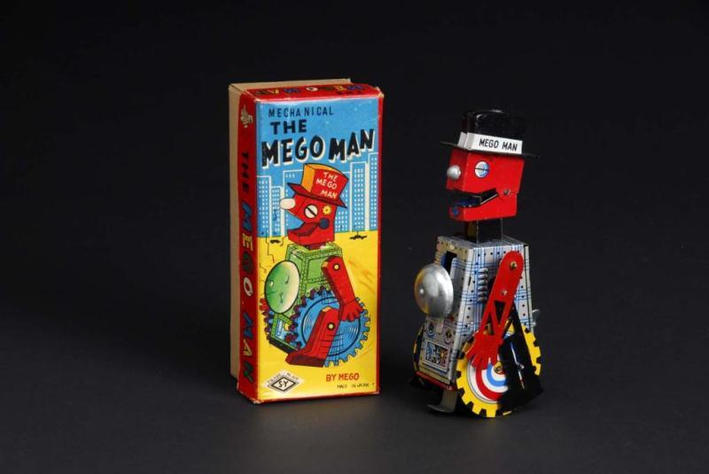 Appraisal: Tin Mego Man Description Japanese Made by SY When in