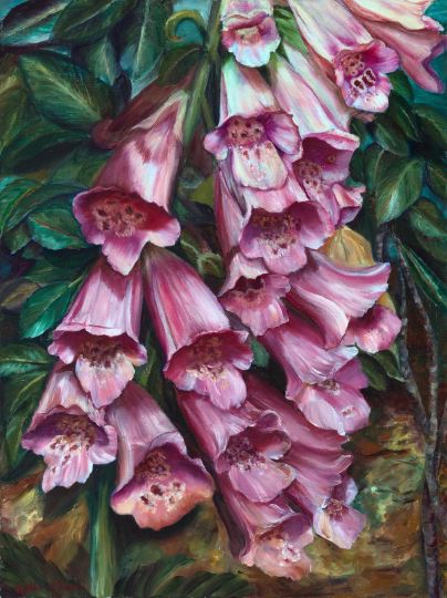 Appraisal: Kathleen Thomas American New Orleans b Foxgloves oil on canvas