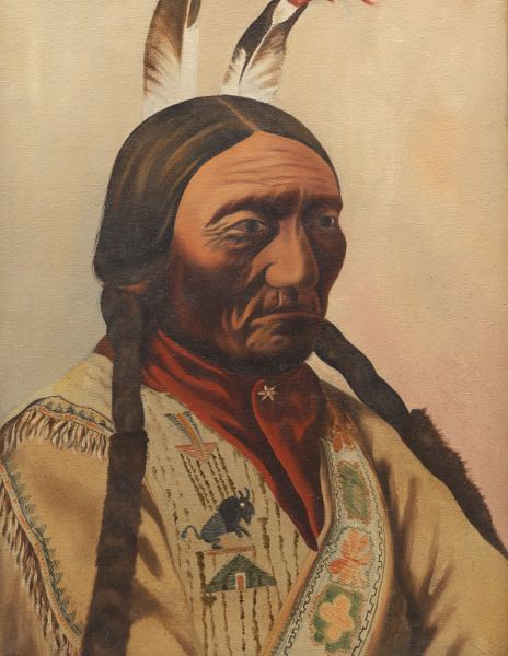 Appraisal: American School th Century x Portrait of a Native American