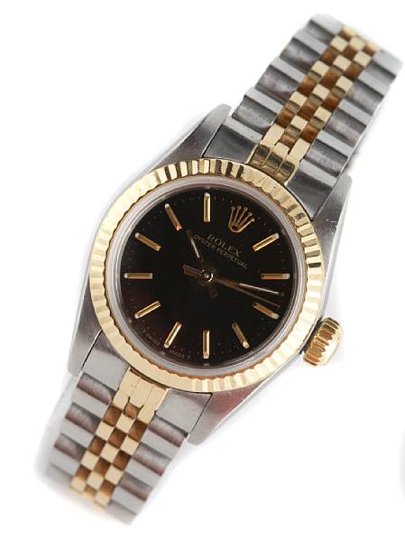 Appraisal: Rolex A stainless steel and gold self-winding bracelet watch Oyster