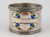 Appraisal: A Liberty co Arts and Crafts silver napkin ring with