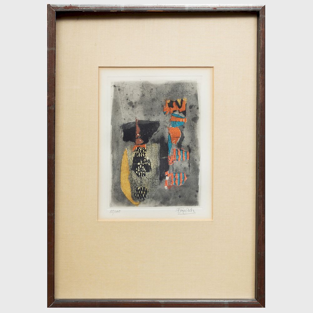 Appraisal: Johnny Friedlander - Untitled Aquatint in colors on wove paper