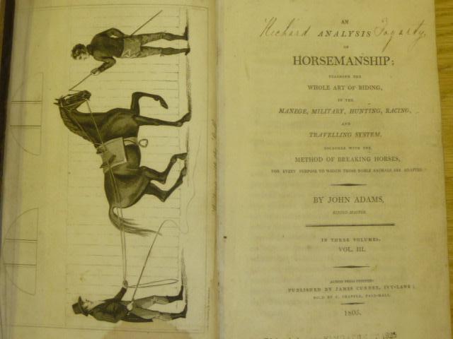 Appraisal: AN ANALYSIS OF HORSEMANSHIP John Adams James Cundee vols in