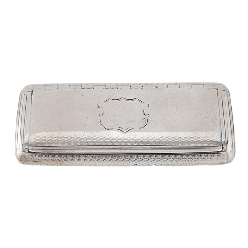 Appraisal: A Victorian silver snuff box with integral hinge and long