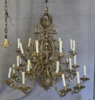 Appraisal: Monumental Silver Plated Chandelier From a Rockland NY estate Dimensions