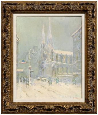 Appraisal: Johann Berthelsen painting New York Denmark - view of Fifth