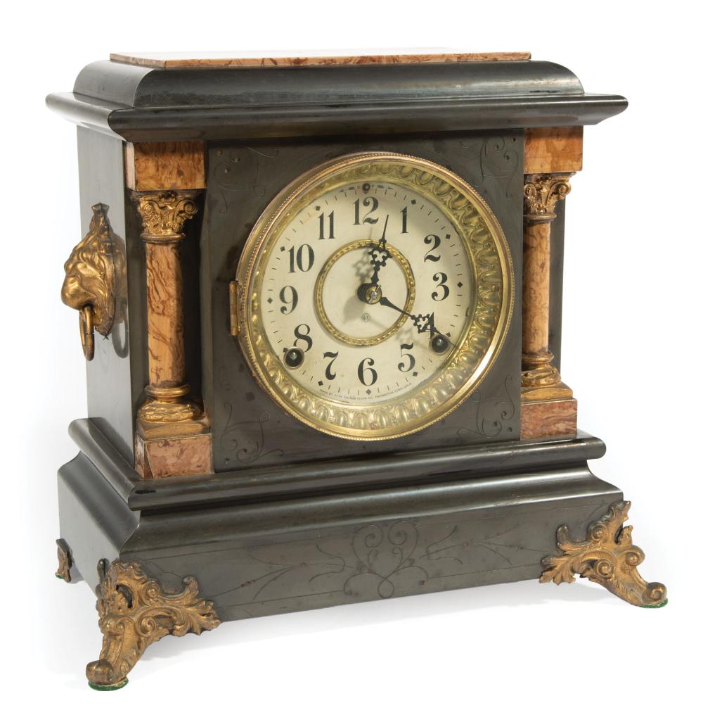 Appraisal: Antique American Mantel Clock th c Seth Thomas faux marbre