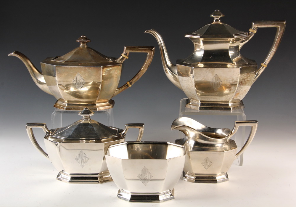 Appraisal: STERLING COFFEE TEA SERVICE - -Piece Sterling Silver Coffee Tea