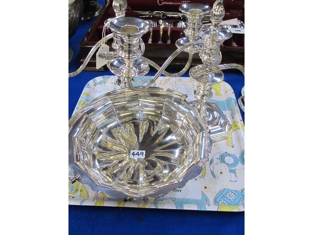 Appraisal: Tray lot of EP - pair of candelabra and a