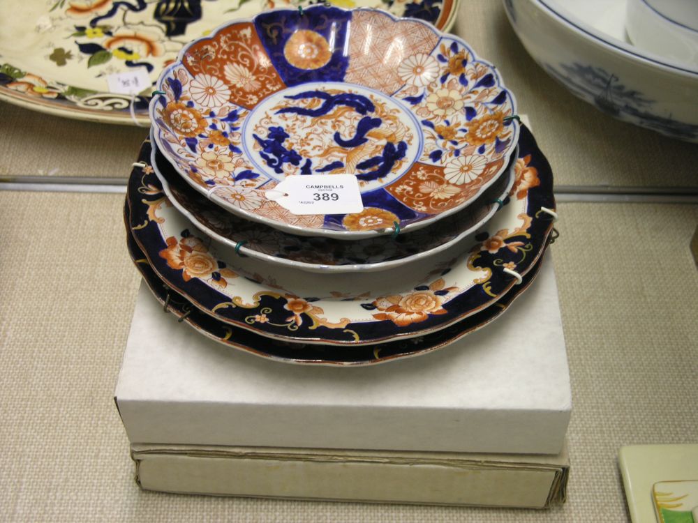 Appraisal: A pair of late th century Imari wall plates together