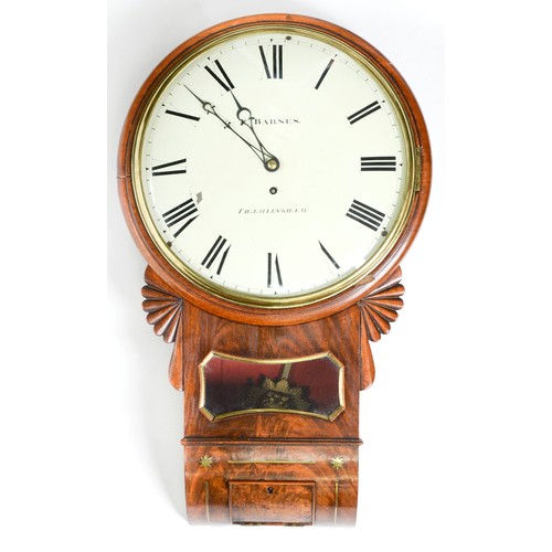 Appraisal: A Victorian eight day brass inlaid mahogany trunk dial timepiece