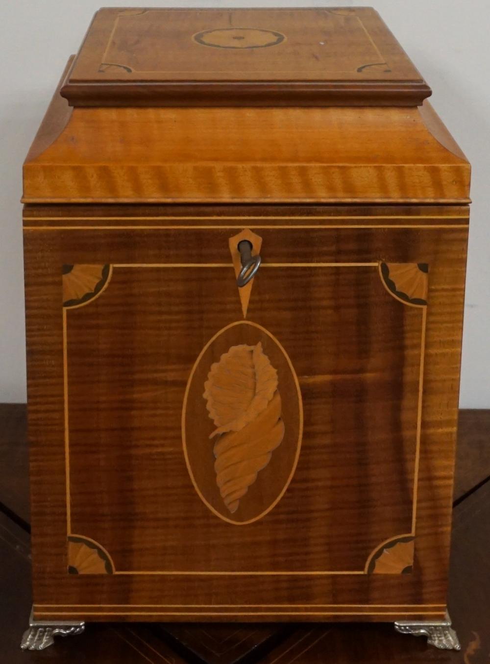 Appraisal: George III Style Inlaid Mahogany Hinged Box x x in