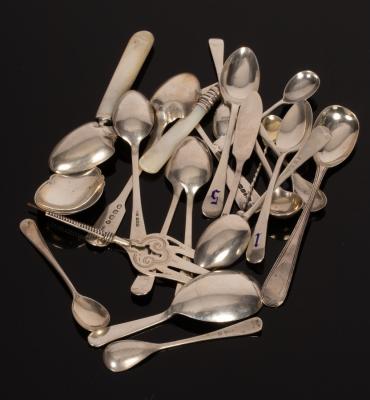 Appraisal: An assortment of silver spoons Georgian and later approximately g