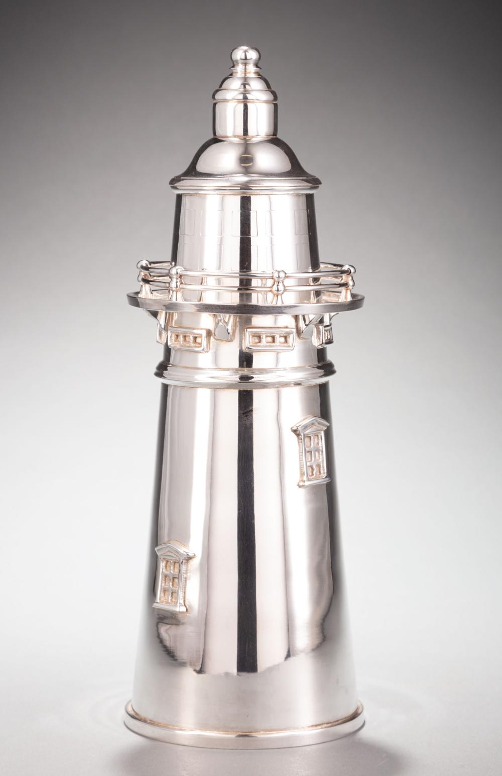 Appraisal: Silverplate Lighthouse-Form Cocktail Shaker h in