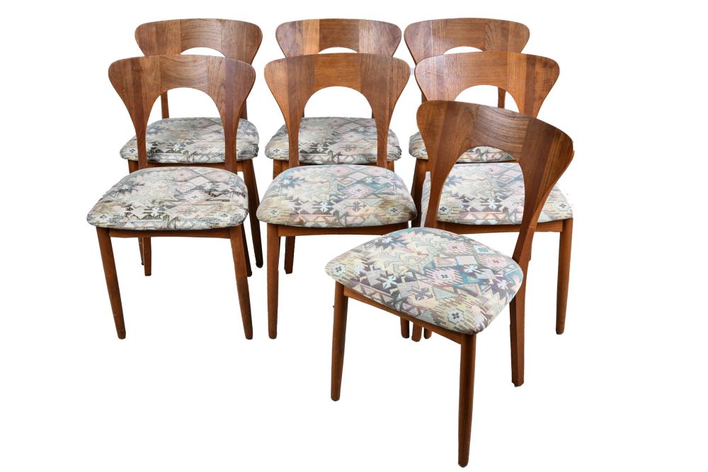 Appraisal: SET OF SEVEN DANISH MODERN DINING CHAIRSupholstered with a Southwest