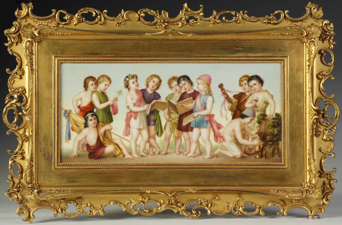 Appraisal: Fine Vienna Porcelain Plaque of Children Label on reverse L