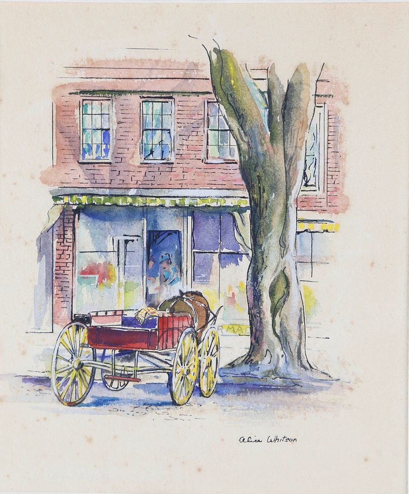 Appraisal: Alice Whitson Nantucket Watercolors Whaling Museum Main Street Brant Point