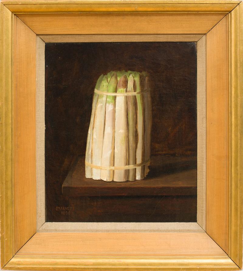 Appraisal: ATTRIBUTED TO EDWARD TAYLOR SNOW - ASPARAGUS Oil on canvas