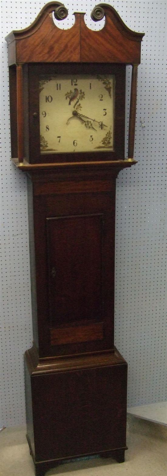 Appraisal: th century oak and mahogany cased -hour long case clock