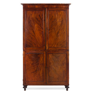 Appraisal: A George III Mahogany Linen Press th th Century Height