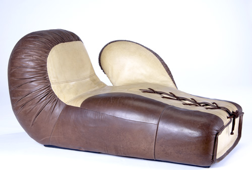 Appraisal: DE SEDE Boxing Glove lounge chair in two-tone leather and