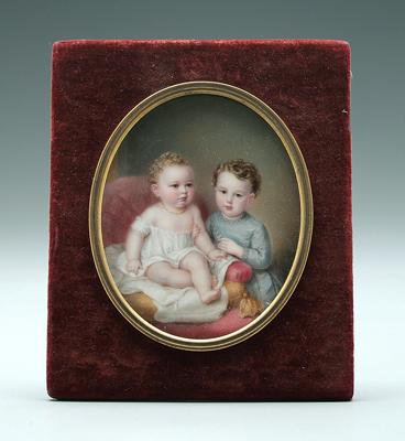 Appraisal: Double miniature portrait R Schwager Richard Schwager Austrian - two