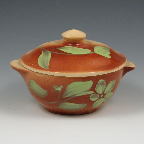 Appraisal: Watt Starflower Silhouette individual tab-handled casserole with cover Marked USA