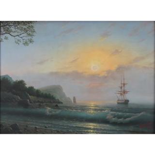 Appraisal: After Ivan Konstantinovich Aivazovsky Russian - Oil on Canvas Ship