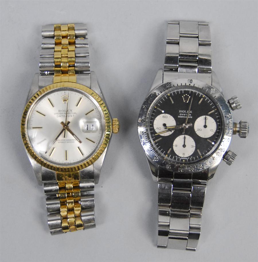 Appraisal: TWO GENTLEMAN'S ROLEX WATCHES one marked Oyster Perpetual date just