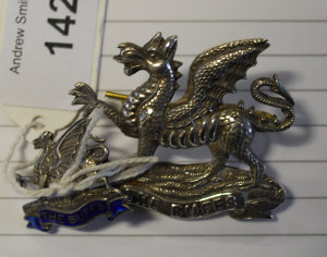 Appraisal: Victorian Silver East Kent Regt 'The Buffs' officers cap badge