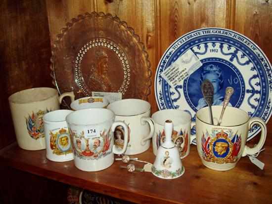 Appraisal: A COLLECTION OF ROYAL MEMORABILIA CONSISTING OF SEVEN CUPS ONE