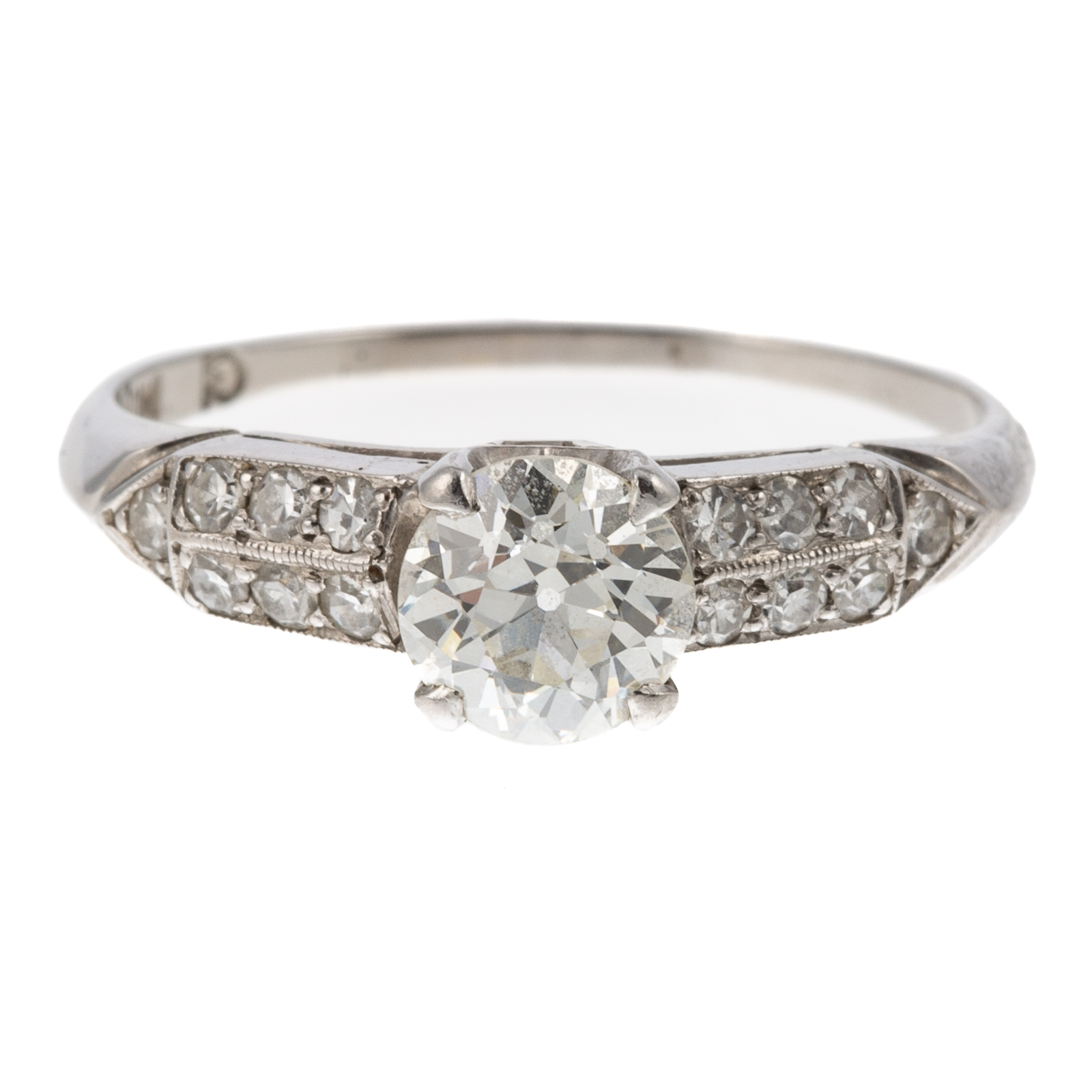 Appraisal: AN ART DECO DIAMOND ENGAGEMENT RING IN PLATINUM c platinum